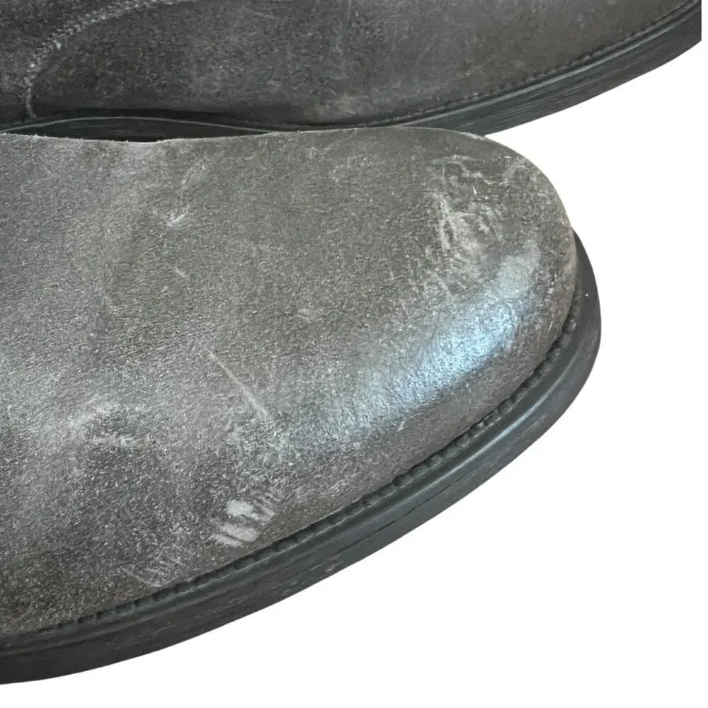 ASTON GREY Collection Brooklyn Gray Leather Combat Boots size 12